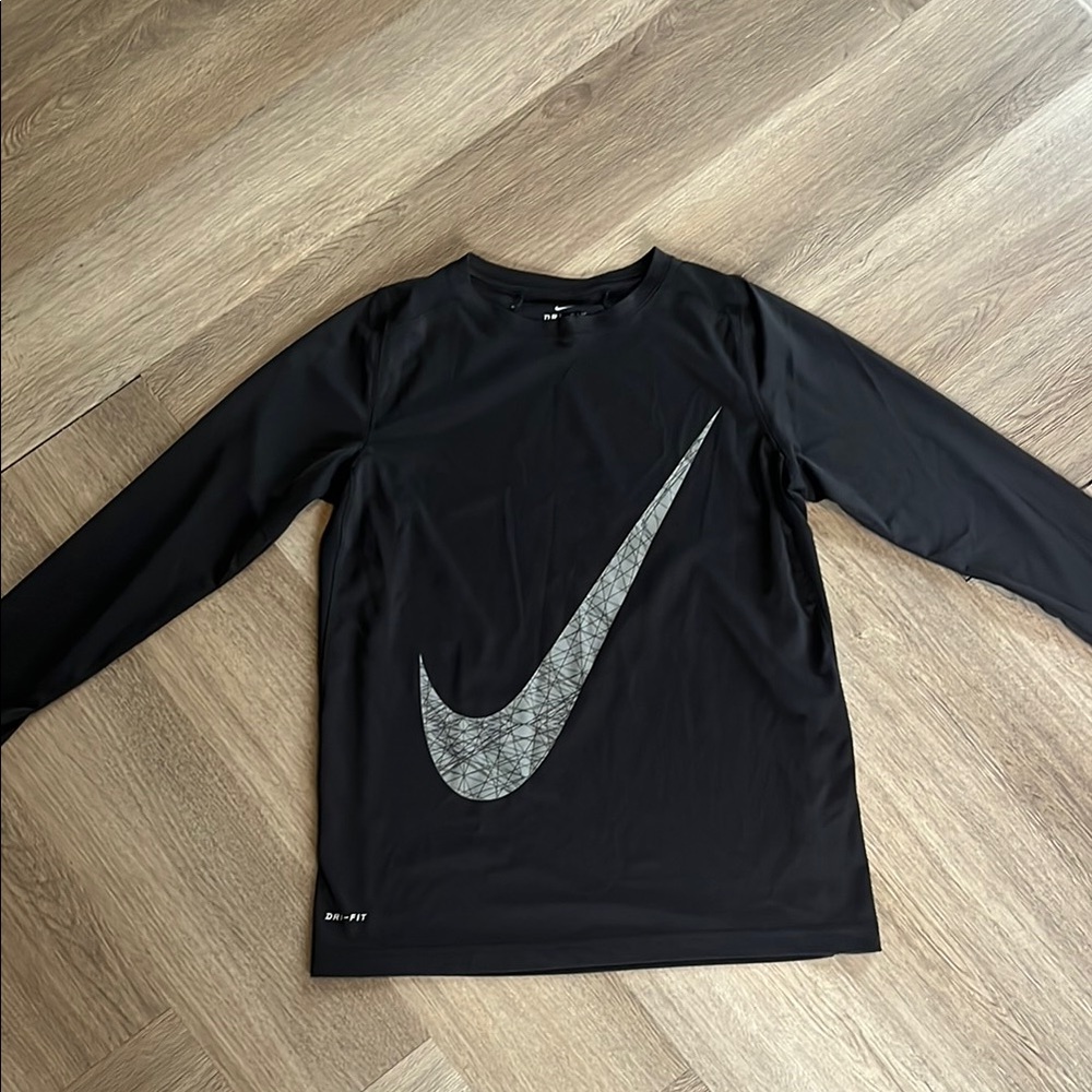 Nike Black Long Sleeve Tee with Iconic Swoosh